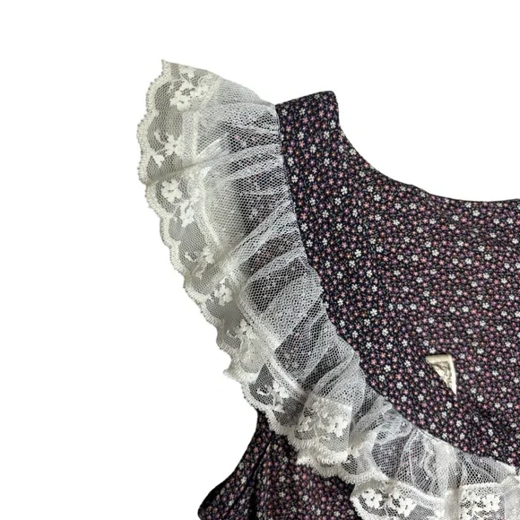 GUNNE SAX by Jessica Vintage Rare Purple Floral Prairie Dress Size 13 Sleeveless - Picture 4 of 15